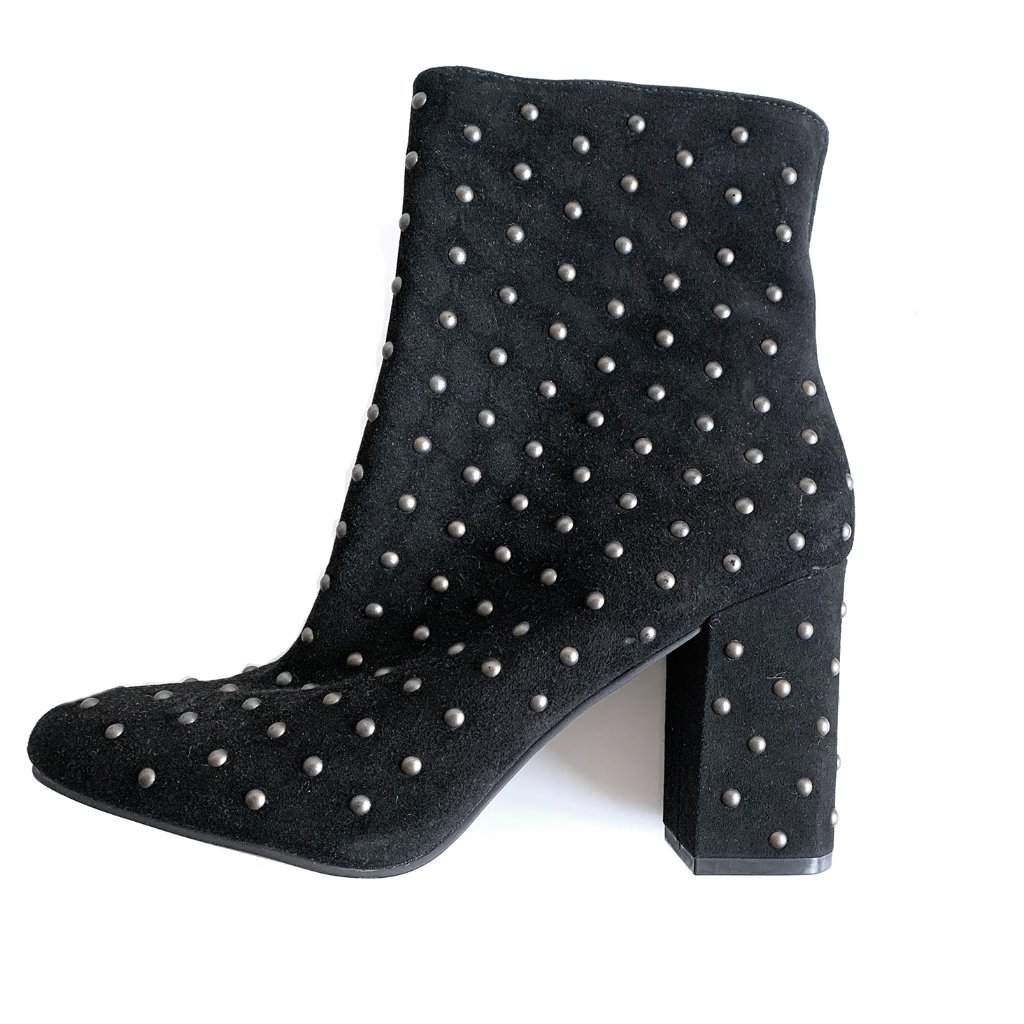 Lucky Brand Womens Wesson Studded Black Suede Boots Size 11
